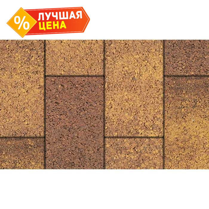 Плитка тротуарная Прямоугольник (Ла-Линия) Б.5.П.8 Листопад гладкий Осень 600x300x80 мм