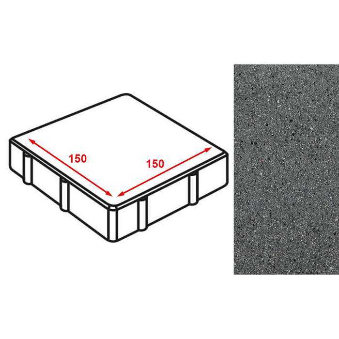 Плитка тротуарная Готика Granite FERRO, квадрат, Исетский 150x150x60 мм