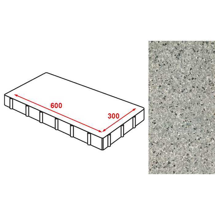 Плита тротуарная Готика Granite FERRO, Белла Уайт 600x300x80 мм