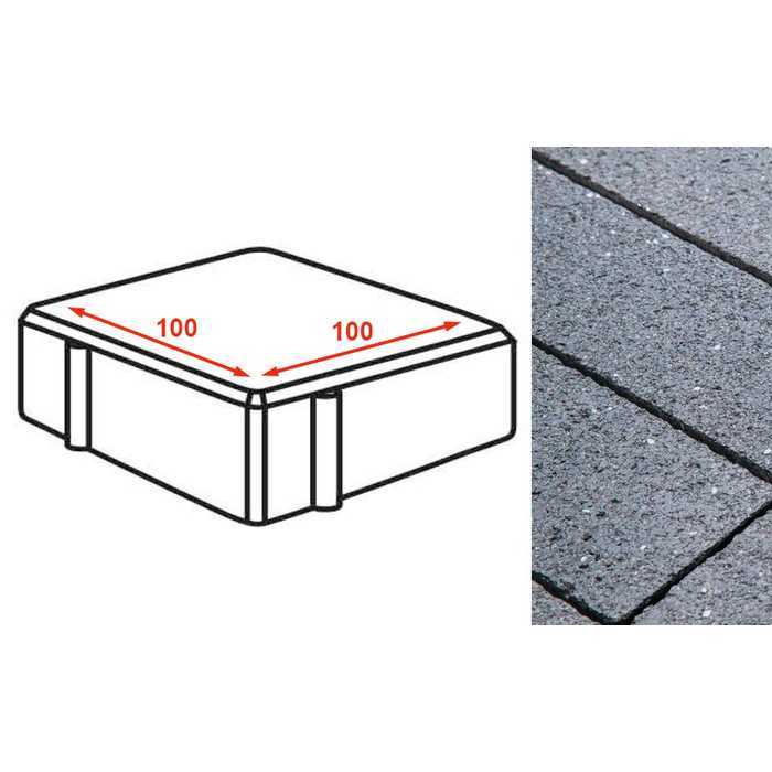 Плитка тротуарная Готика Granite FINERRO, Квадрат, Амфиболит 100x100x80 мм